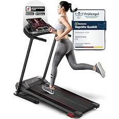 Sportstech Løbebånd - LED løbebånd og gangpude, foldbar - Tysk kvalitetsmærke, Bluetooth-app-kompatibel, smørefunktion, Treadmill 10 til 12 km/t, maks. 120 kg, ideel til hjemmet og kontoret