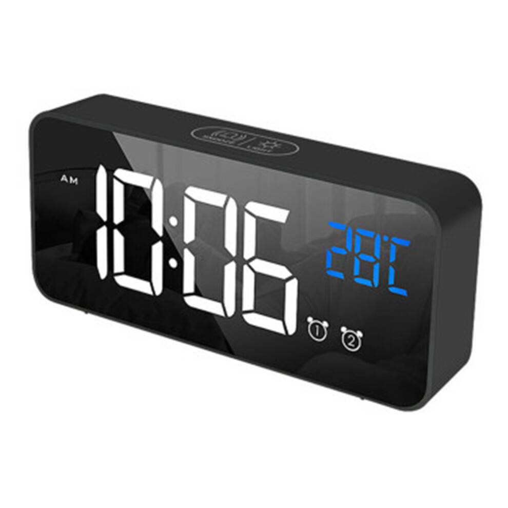 Echo-View vækkeur, digitalt ur med 180 roterbar projektor, batteribackup, progressiv lydstyrke, 13 alarmlyde, stemmestyret