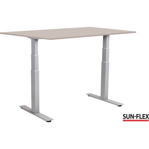 Sun-Flex III hæve-sænkebord, 160x80, Grå/lysegrå