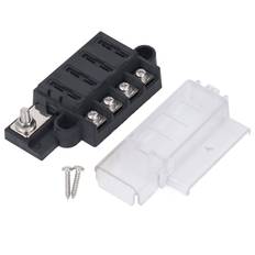 4 Way Blade Fuse Box 1 in 4 Out ATC ATO Fuse Holder Box with Insulated Transparent Cover 32VDC 100A