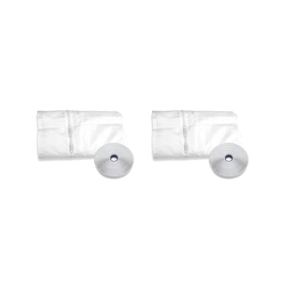 2X Portable AC Window Kit 4m No-Drill Casement Seal Cloth for Mobile Air Conditioner Exhaust Ventilation Attachment