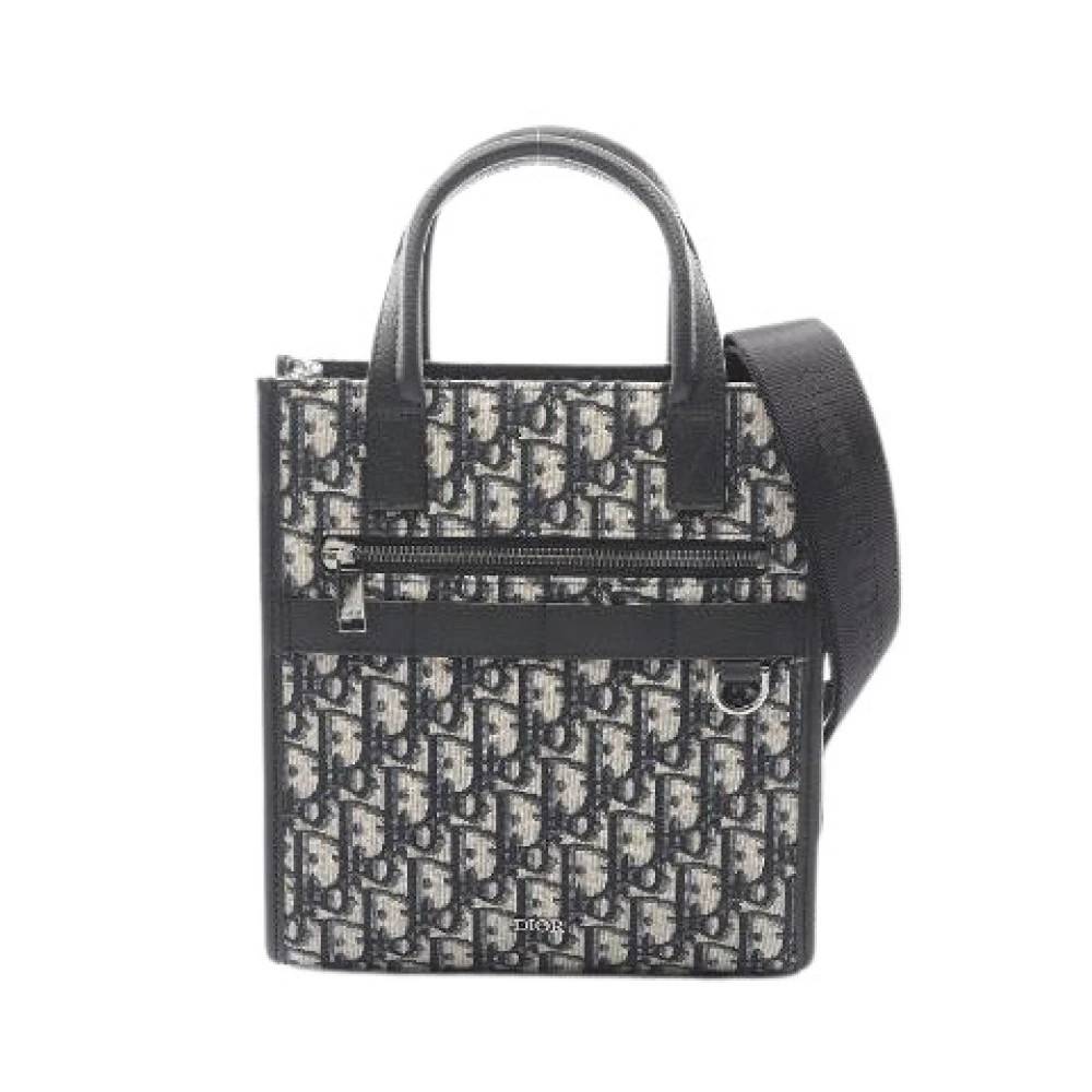 Dior Vintage Pre-owned Safari North-South Oblique Canvas Læder Håndtaske - Vintage - Herre - Flerfarvet - ONE SIZE - Læder
