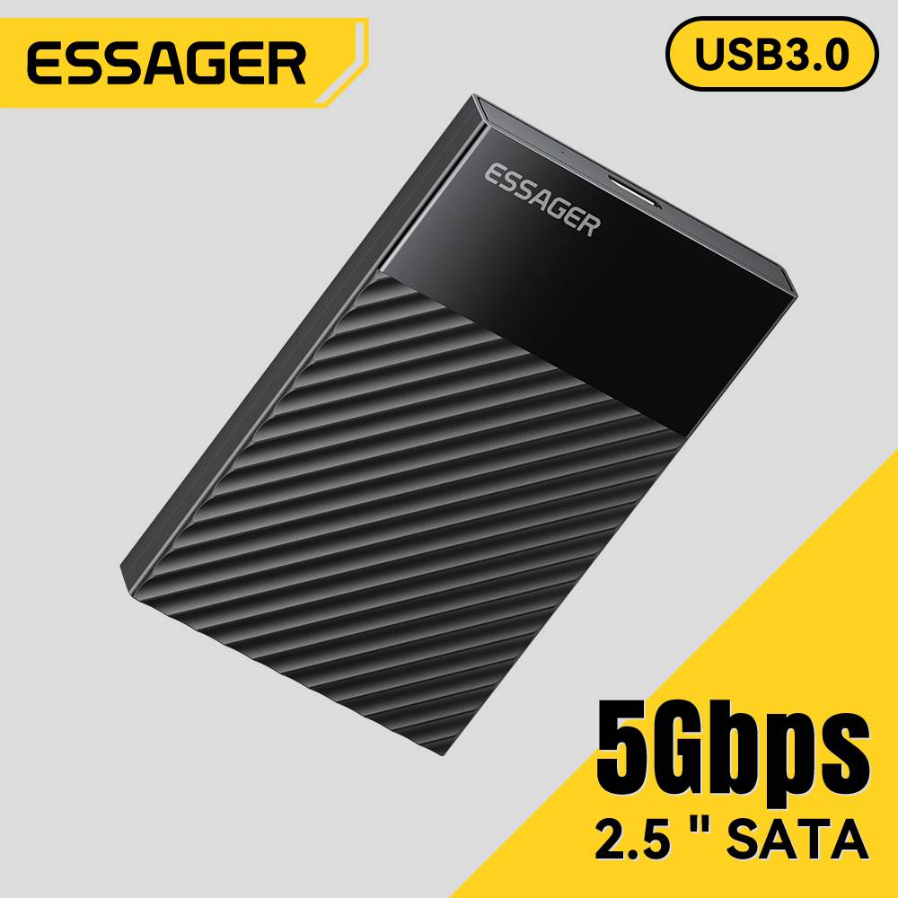 Essager 2.5 Inch External SSD HDD Enclosure USB 3.0 SATA with UASP & TRIM Support 5Gbps Tool-Free Hard Drive Adapter Cable