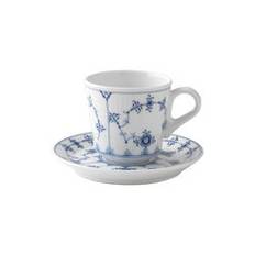 Blue Fluted Plain espressokopp och fat, 9 cl