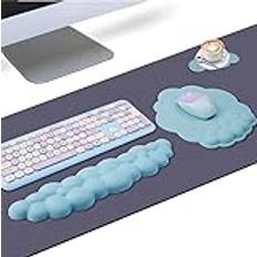 HANDLEDSSTÖD TANGENTBORD, Wrist Rest Keyboard, Cloud Wrist Rest, Handledsstöd Set Musmatta, Wrist rest Blå Gaming Musmatta, Handledsstöd Memory Foam, Ergonomisk Spelmusmatta, Mouse Pad, Gaming Mouse