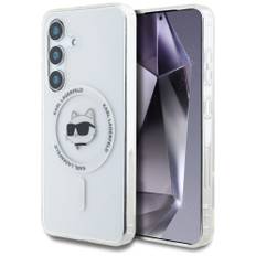 Case Karl Lagerfeld Button Choupette Head Printed Logo MagSafe Samsung Galaxy S25 hvid