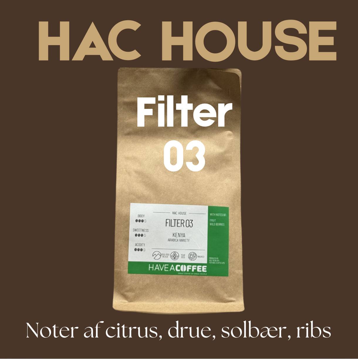 HAC House Filter 03 - 220 gram / Kværnet til filterkaffe