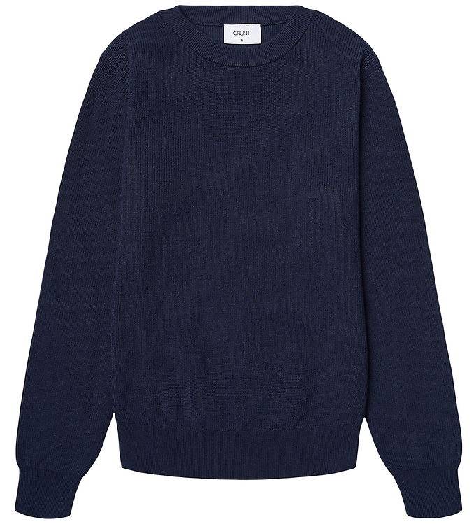 Grunt Tröja - Stickad - GrAlsel - Dark Blue - Grunt - 10 år (140) - Tröja