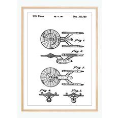 Patenttegning - Star Trek - USS Enterprise Plakat (70x100 cm)