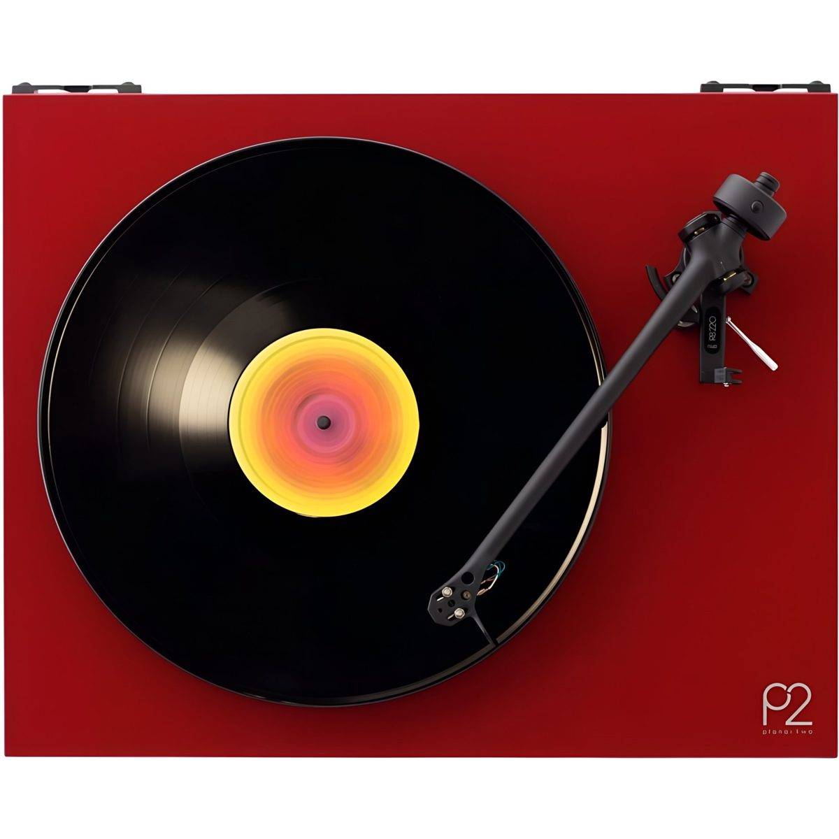 Rega Planar 2 röd lackad med pickupelement Nd3