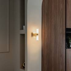 Smart badevægs lampe guld IP44 2-lys inkl. 2 Wifi G9 - Bath