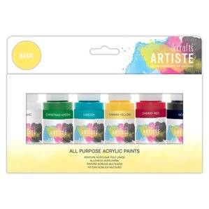 Akrylfärg - Paket med 6st färger - Pastel
