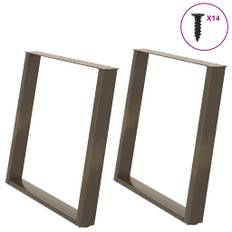 vidaXL Spisebordsben U-formet 2 stk. naturstål 100x(72-73) cm stål