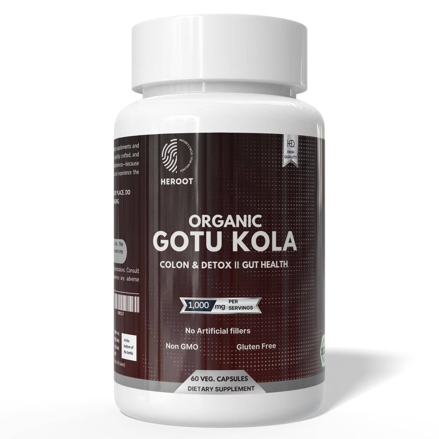 Ekologiska Gotu Kola 1000mg Kapslar Förbättrar Minne, Blodtryckskontroll