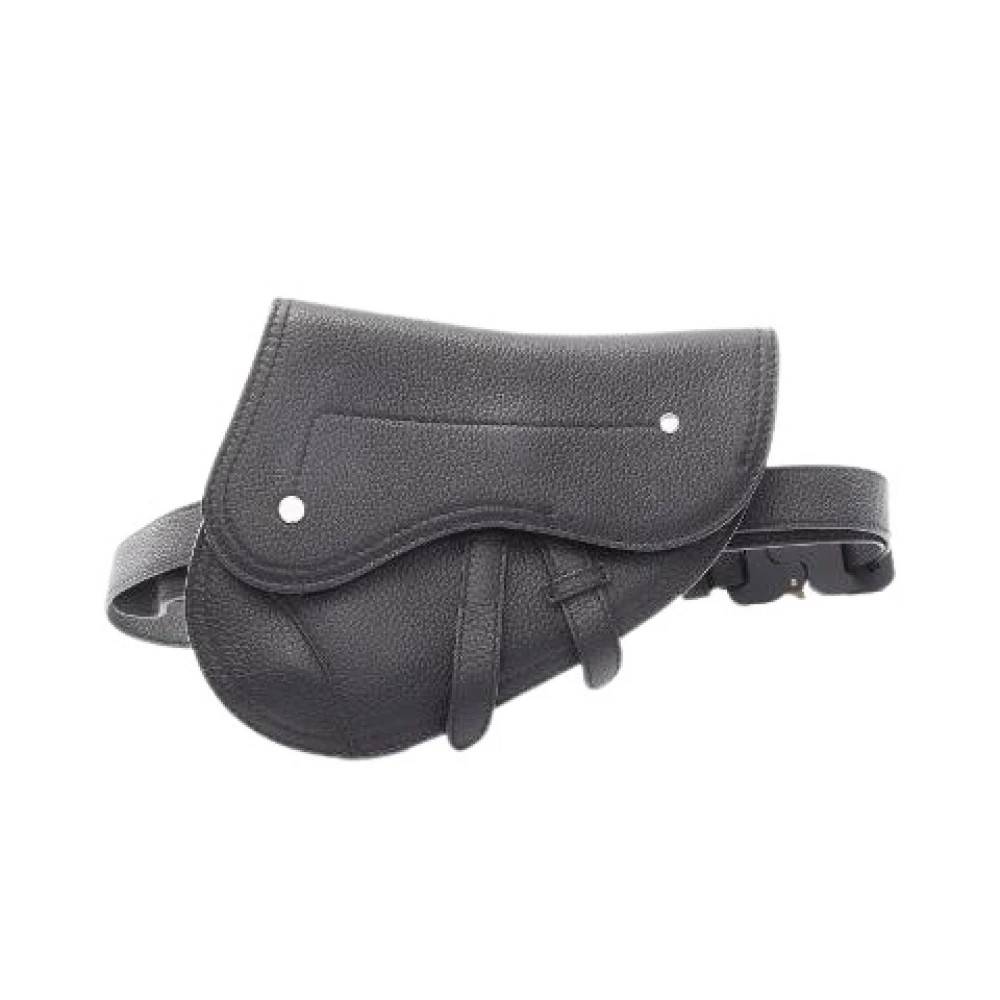 Dior Vintage Pre-owned Saddle Læder Taljetaske - Vintage - Herre - Sort - ONE SIZE - Læder