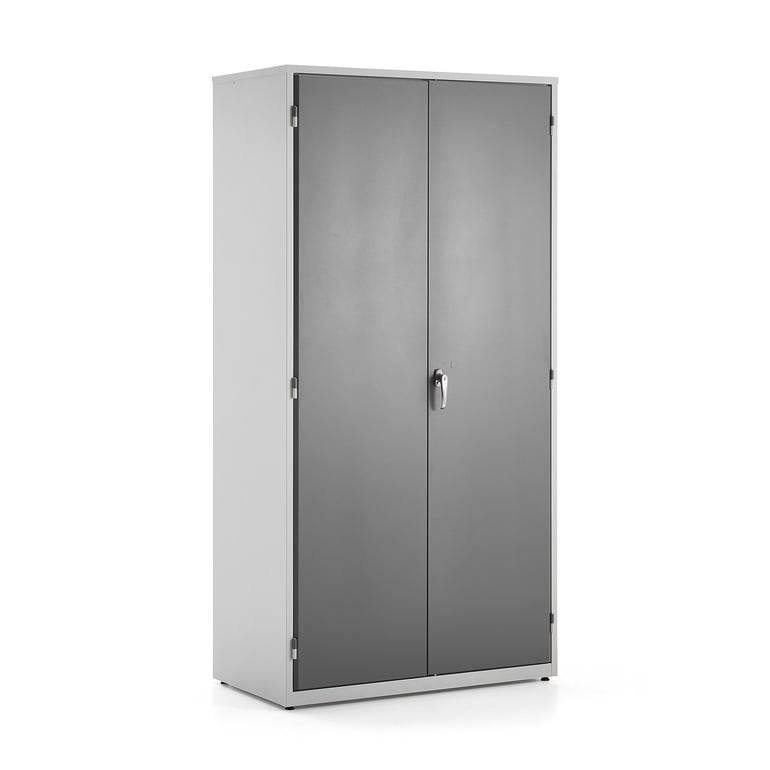 Verktygsskåp EXTRACT, 2 utdragbara verktygstavlor, 5 hyllplan, 2000x1020x540 mm, grå