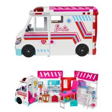 Barbie Care Clinic transformerende legesæt - med lys og lyd - 2-i-1 ambulance og klinik - 20+ tilbehør
