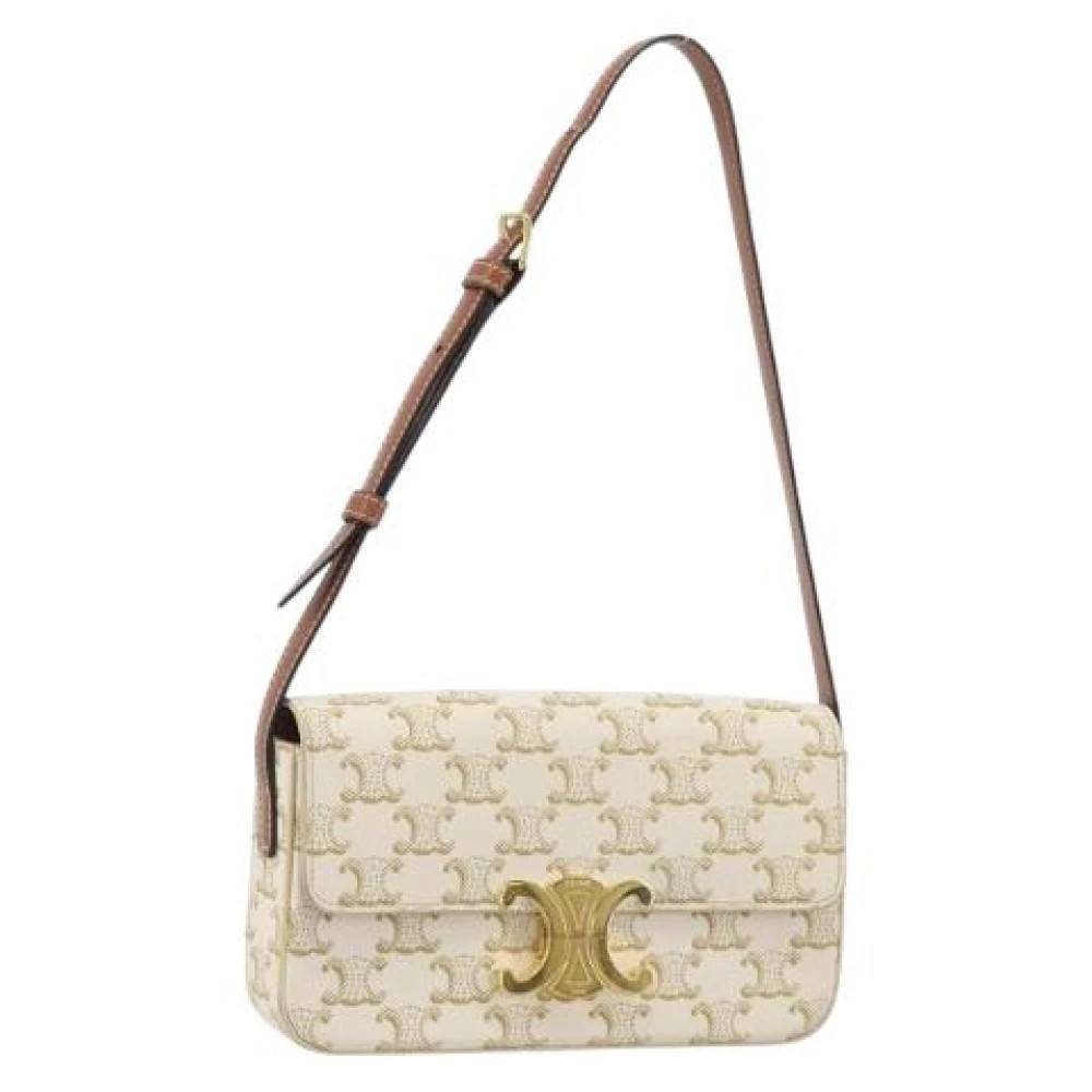 Celine Vintage Pre-owned Vintage Skuldertaske - Vintage - Dame - Beige - ONE SIZE - Uld