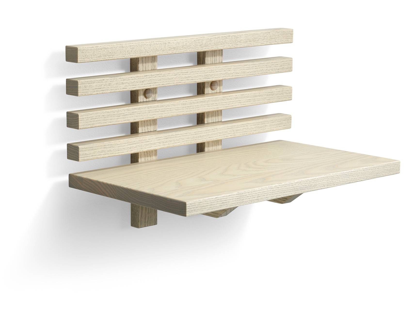 Rover - Sengebord med hylde i asketræ, fem forskellige finish Gråolieret ask