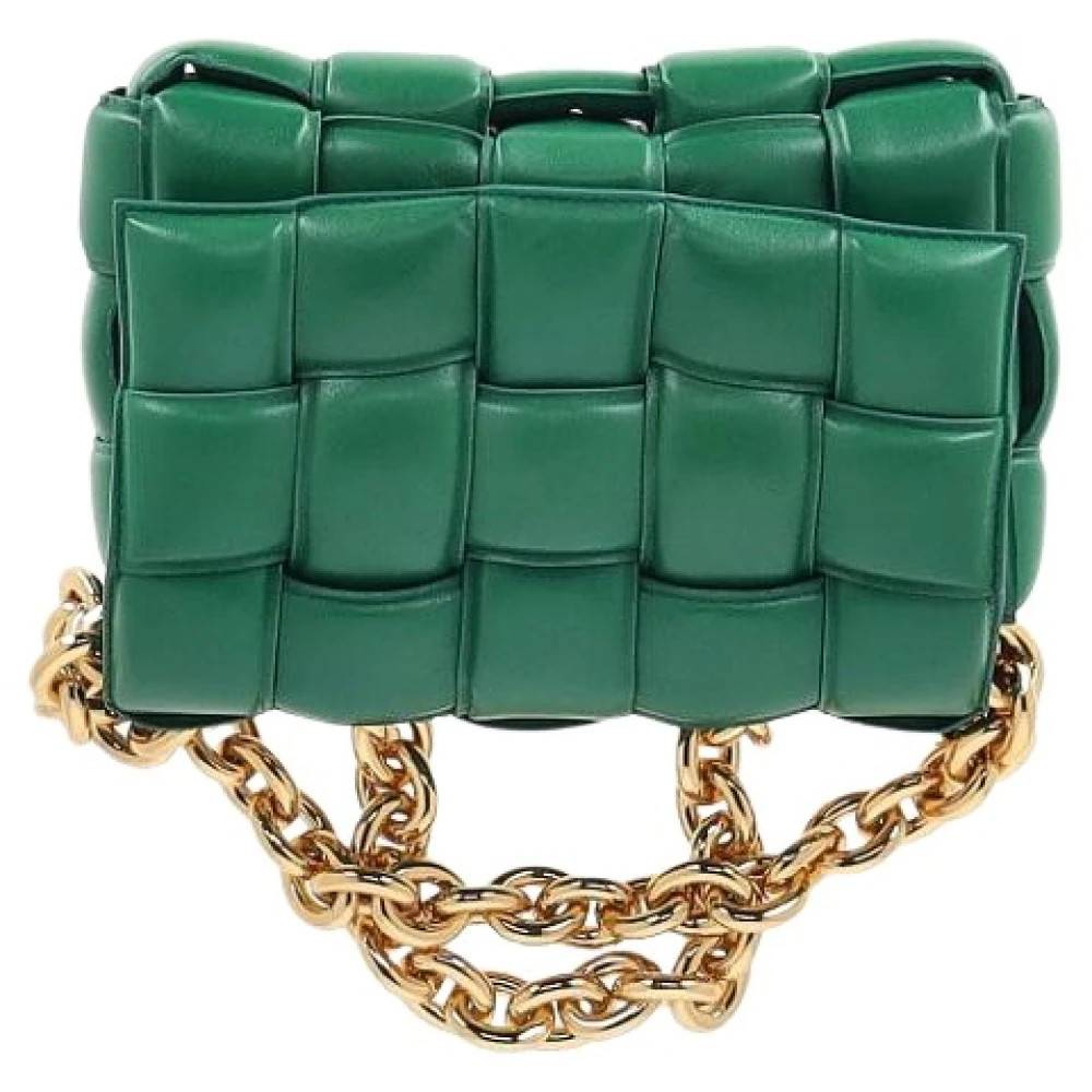 Bottega Veneta Vintage Pre-owned Læder Skuldertaske - Vintage - Dame - Grøn - ONE SIZE - Uld