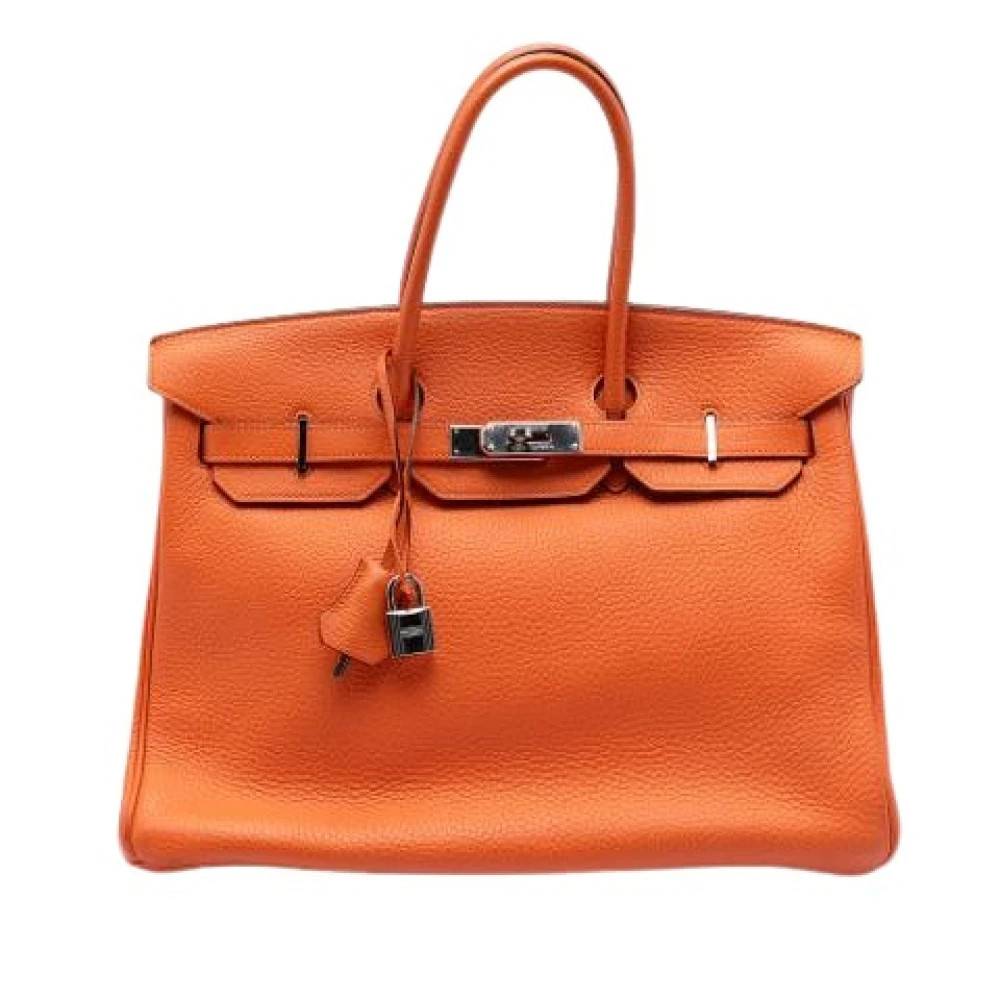 Hermès Vintage, Vintage , Dame, Orange, ONE SIZE, Læder, Pre-owned Birkin 35