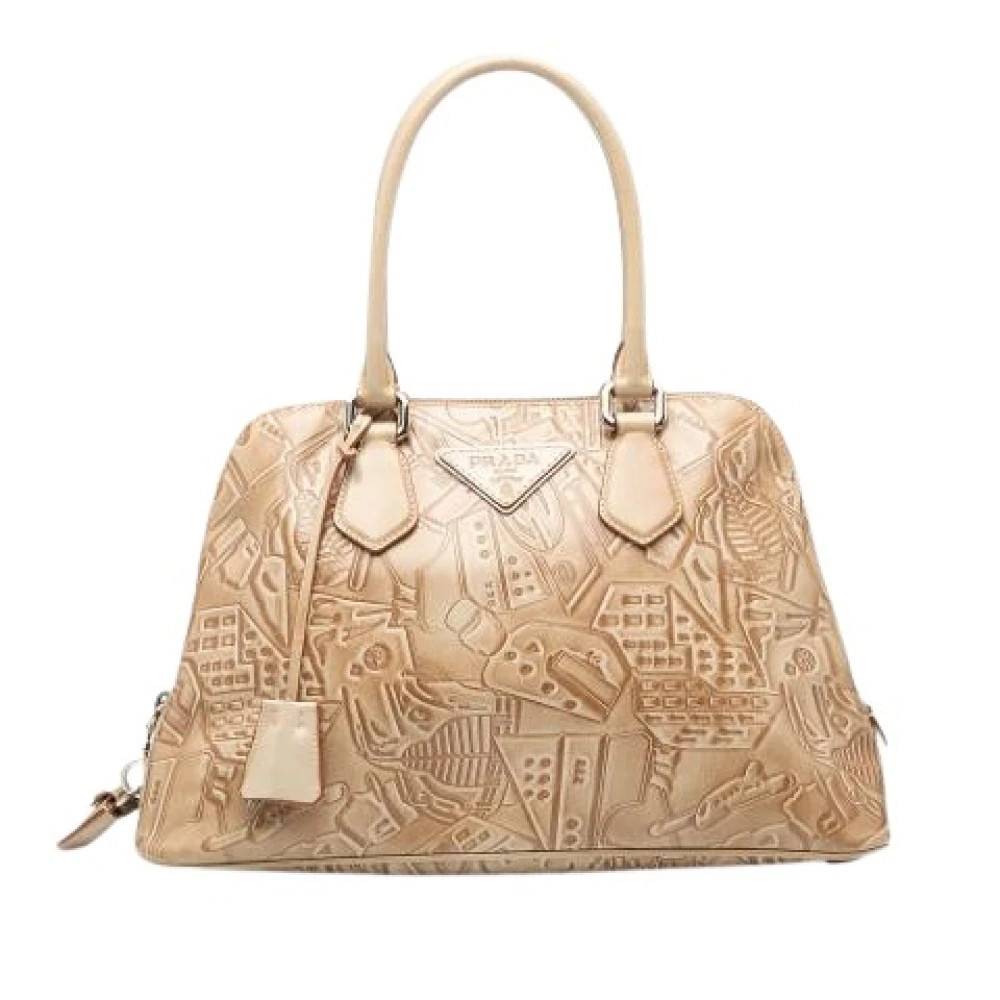 Prada Vintage Pre-owned Vintage Håndtaske - Vintage - Dame - Beige - ONE SIZE - Læder