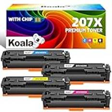 Koala 207A 207X MFP M283fdw toner (med CHIP) kompatibel med HP 207X W2210X W2211X W2212X W2213X multipack för HP Color Laserjet Pro MFP M283fdw M283fdn M255dw M255nw M282nw, 4Förpackning