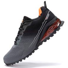 Kricely Traillaufschuhe Herren Leicht Atmungsaktiv Wanderstiefel rutschfest Laufschuhe Outdoor Fitness Straßenlaufschuhe（Grau 44）
