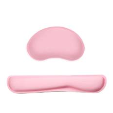 Memory Foam Tangentbord Mus Handledsdyna Set Office Gaming Tangentbord Mus Handledsskydd med Lycra tyg rosa