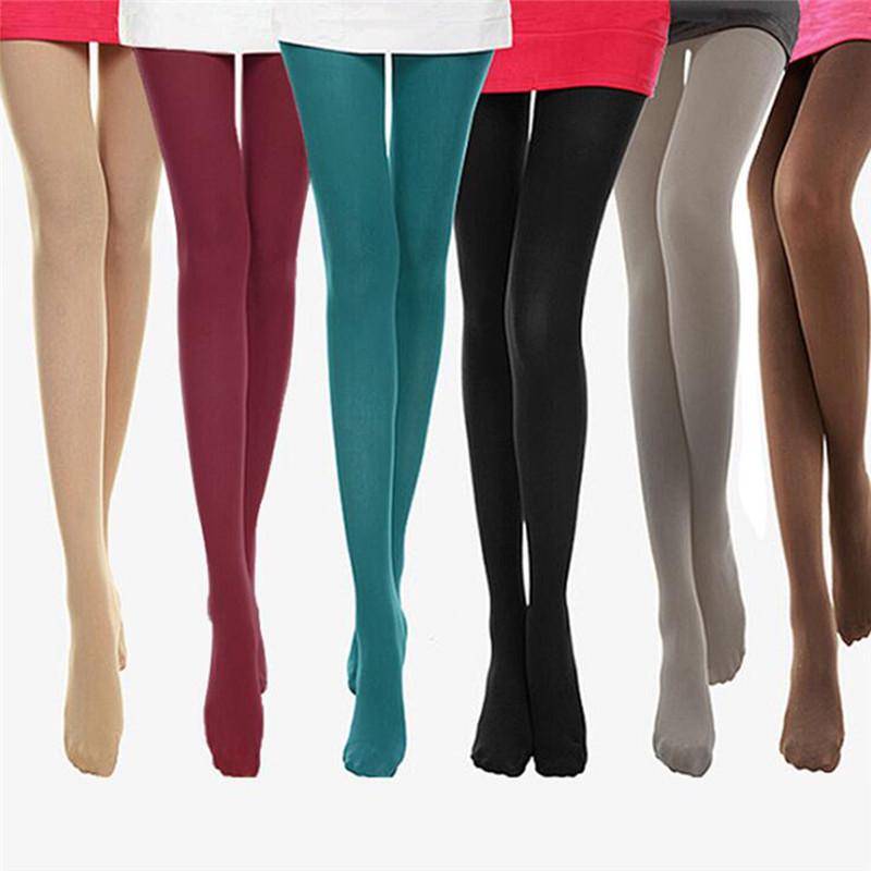 2024 Vinter Dam Fodrade Tights 120D Genomskinliga Ullstrumpbyxor Termiska Leggings Falska Strumpor cm black