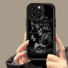 Goth Apple New High-End Textured Thick Anti-Drop Gentleman Skeleton Poker Pattern Telefonfodral, kompatibel med Iphone/Galaxy/Redmi/Redmi - Multifärgad (Multi-size)