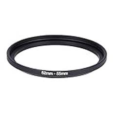 Akozon Fotografi Step Up-ringar 52 mm-55 mm 52 mm till 55 mm stegringar metalllins filter ringadapter svart 52-55