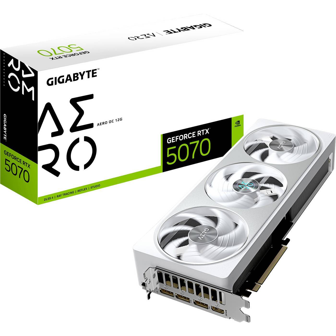 Gigabyte Grafikkort Nvidia GeForce RTX 5070 GeForce RTX 5070 AERO OC 12G 12 GB GDDR7 RAM PCIe x16 HDMI® 2.1, DisplayPort 2.1
