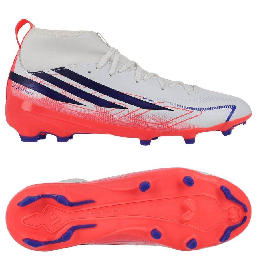 adidas F50 Hyperfast League Mid Cut Fg Chaos Vs Control - Vit/solar Purple/solar Turbo Barn - Gräs (Fg) - ['Vit'] (30)