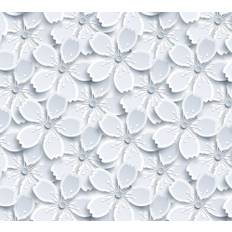 Lenco Deco, Selvklæbende folie, White Flowers, 45x200 cm