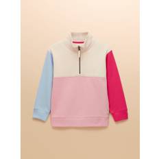 Joules Joules Girls' Elliot Pink Colourblock Colourblock Quarter Zip Sweatshirt