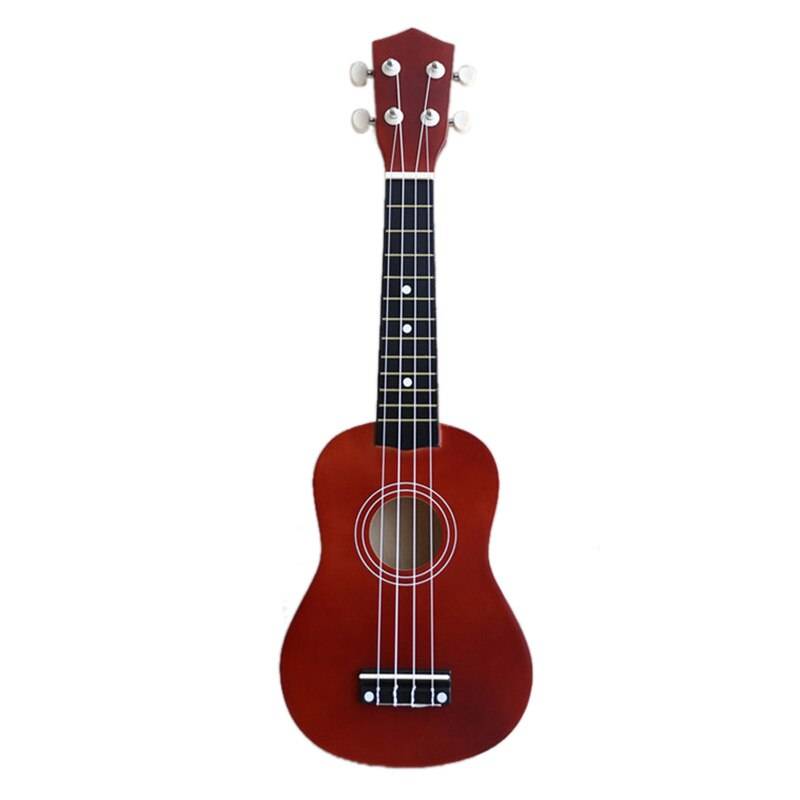 21 tum sopran ukulele gitarr basswood 4 strängar hawaiisk gitarr musikinstrument liten gitarr för barn - Rödbrun