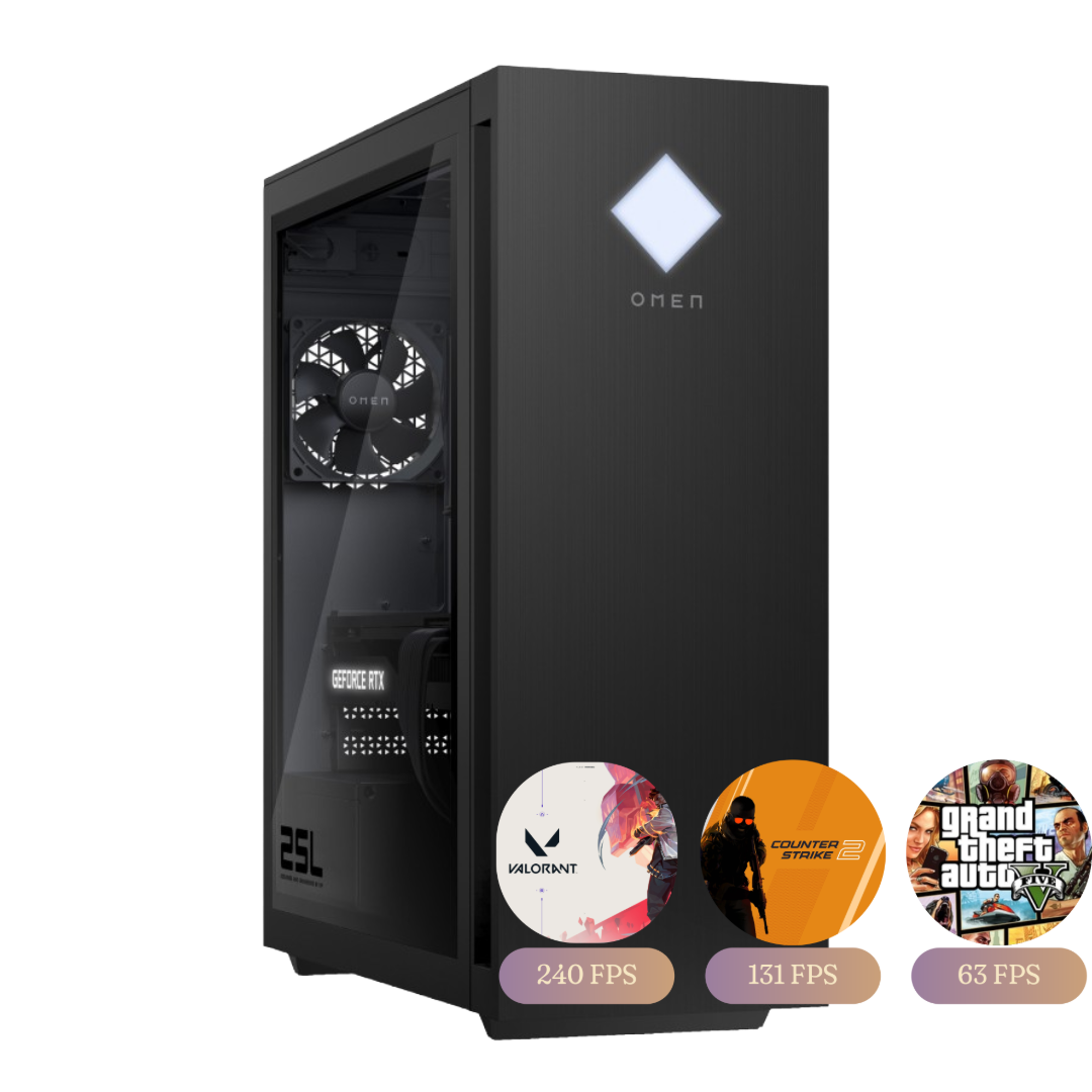 Gaming Desktop / HP OMEN 25L GT15-0xxx / RTX 3050 8GB / Intel i5 - 12400F / 16GB DDR4 (3200MHz) / 512GB NVMe