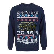 Star Wars jultröja med logotyp för unisex S mörkblå