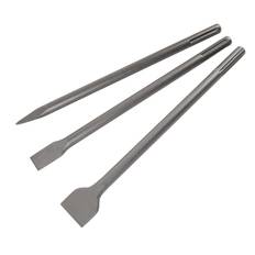 3 Piece Chisel Set Point Flat Scaling Chisel Rotating Hammer Drill Attachments for Concrete Stone