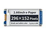 Waveshare 2.66inch E-Paper E-Ink 296×152 Pixels Display Module,Support Partial Refresh, Black/White Dual-Color with SPI Interface