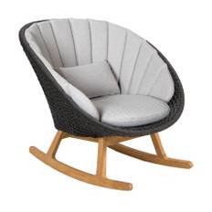 Peacock gungstol mörkgrå SoftRope/teak - Mörkgrå