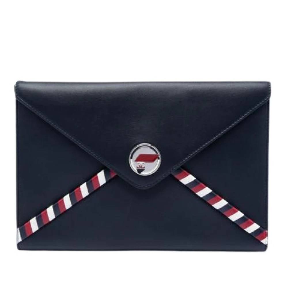 Chanel Vintage Pre-owned Vintage Flap Clutch - Vintage - Dame - Blå - ONE SIZE - Læder