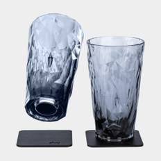 Magnetiska plastglas Silwy Magnetic Plastic Glass Longdrink, grå, 30 cl, 2-pack + magnetiska glasunderlägg