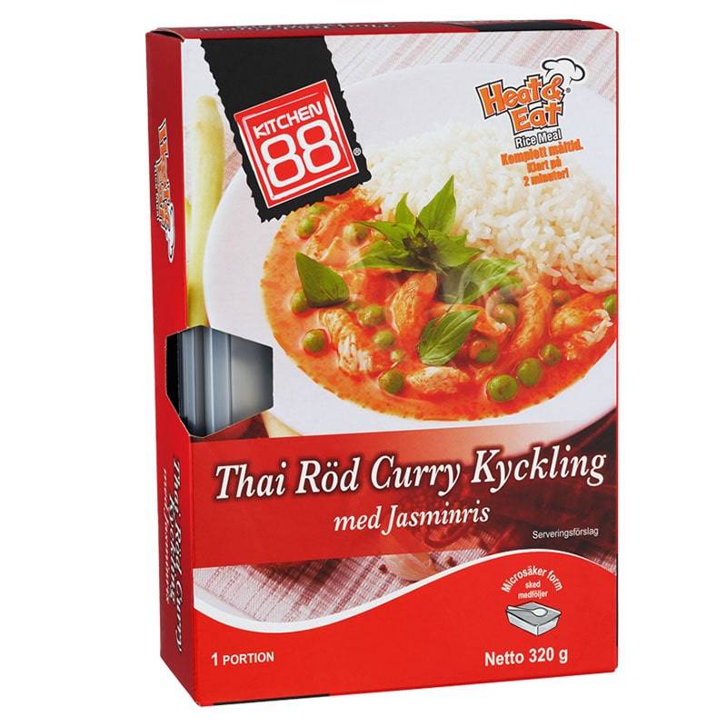 Asiatique Röd Curry Kyckling med Jasminris 280 gram