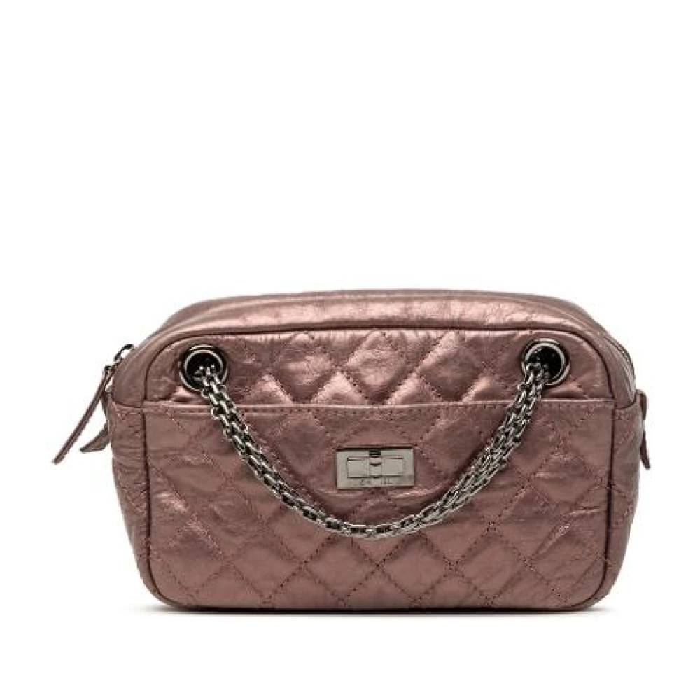 Chanel Vintage Pre-owned Quilted Crossbody Bag - Vintage - Dame - Lyserød - ONE SIZE - Uld
