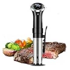 Sous vide cooker, 1100w sous vide machine ultra-kvet snabb uppvärmning med exakt temperatur och timer, full pekskärmskontroll, IPX7 vattentät för nötkött, kyckling, grönsaker