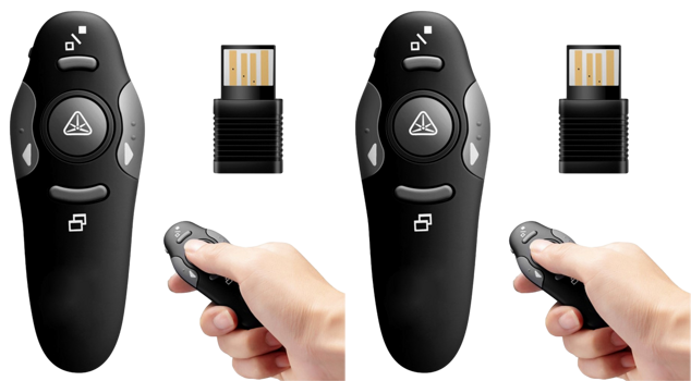 PowerPoint Fjernbetjening med Laser Pointer - 2 stk