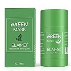 Green Tea Mask Stick for Blackhead Remover, grönt te Cleansing Mask Stick, Purifying Clay Green Tea Mask, ansiktsmask Fuktgivande Oil Control Solid Mask för alla hudtyper