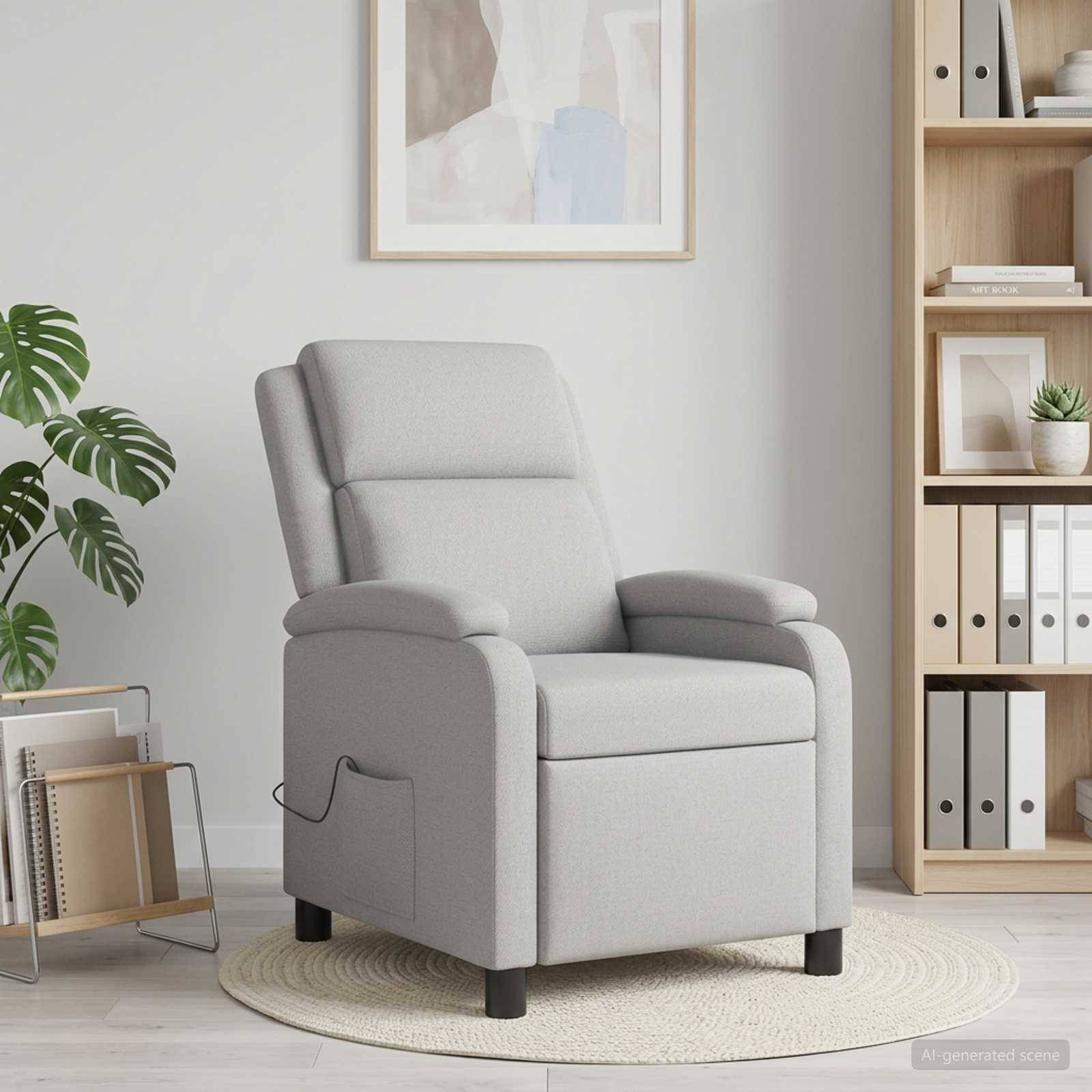 Massage Lænestol Skygrå Stof